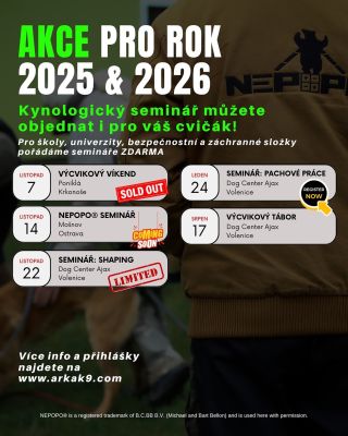📅 Kynologické akce 2025 & 2026 – přehledně na jednom místě! Chceš makat na sobě i svém psovi? Přihlas se na některou z...